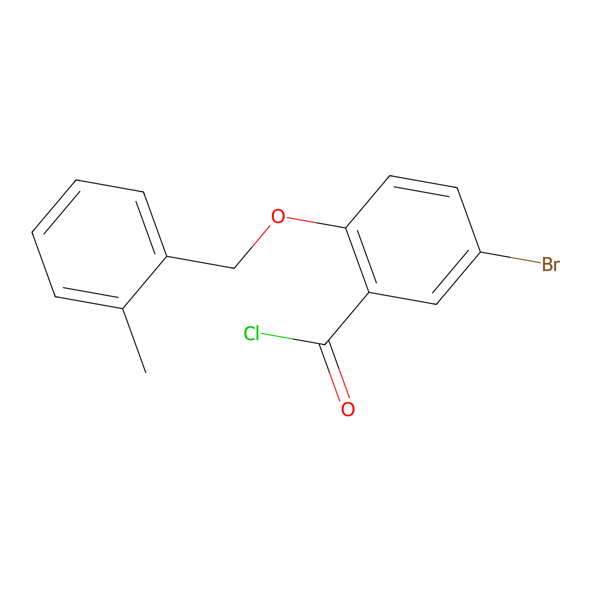 5-Bromo-2-[(2-methylbenzyl)oxy]benzoyl chloride molecular structure, CAS 1160250-54-3