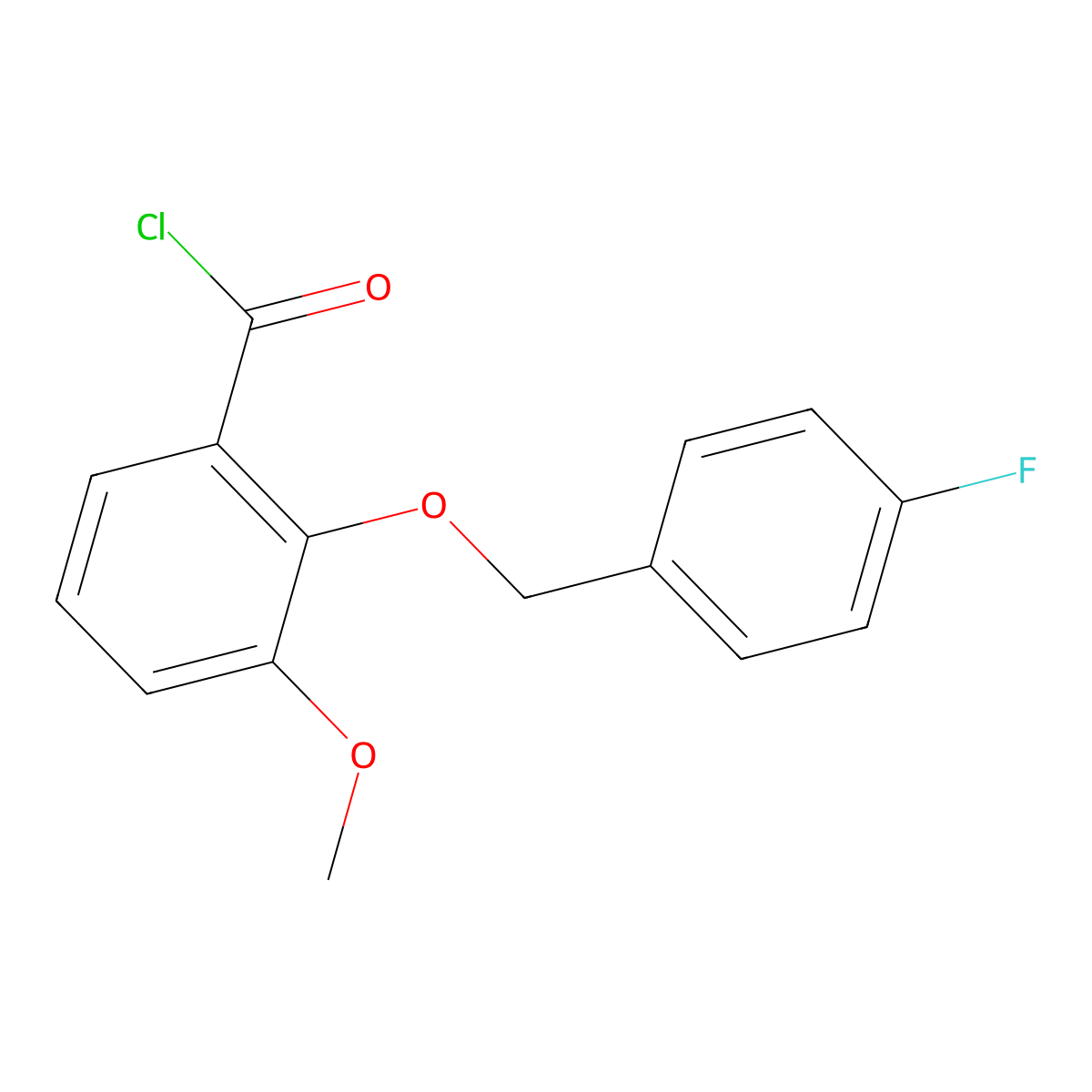2-[(4-Fluorophenyl)methoxy]-3-methoxybenzoyl chloride molecular structure, CAS 1160250-60-1