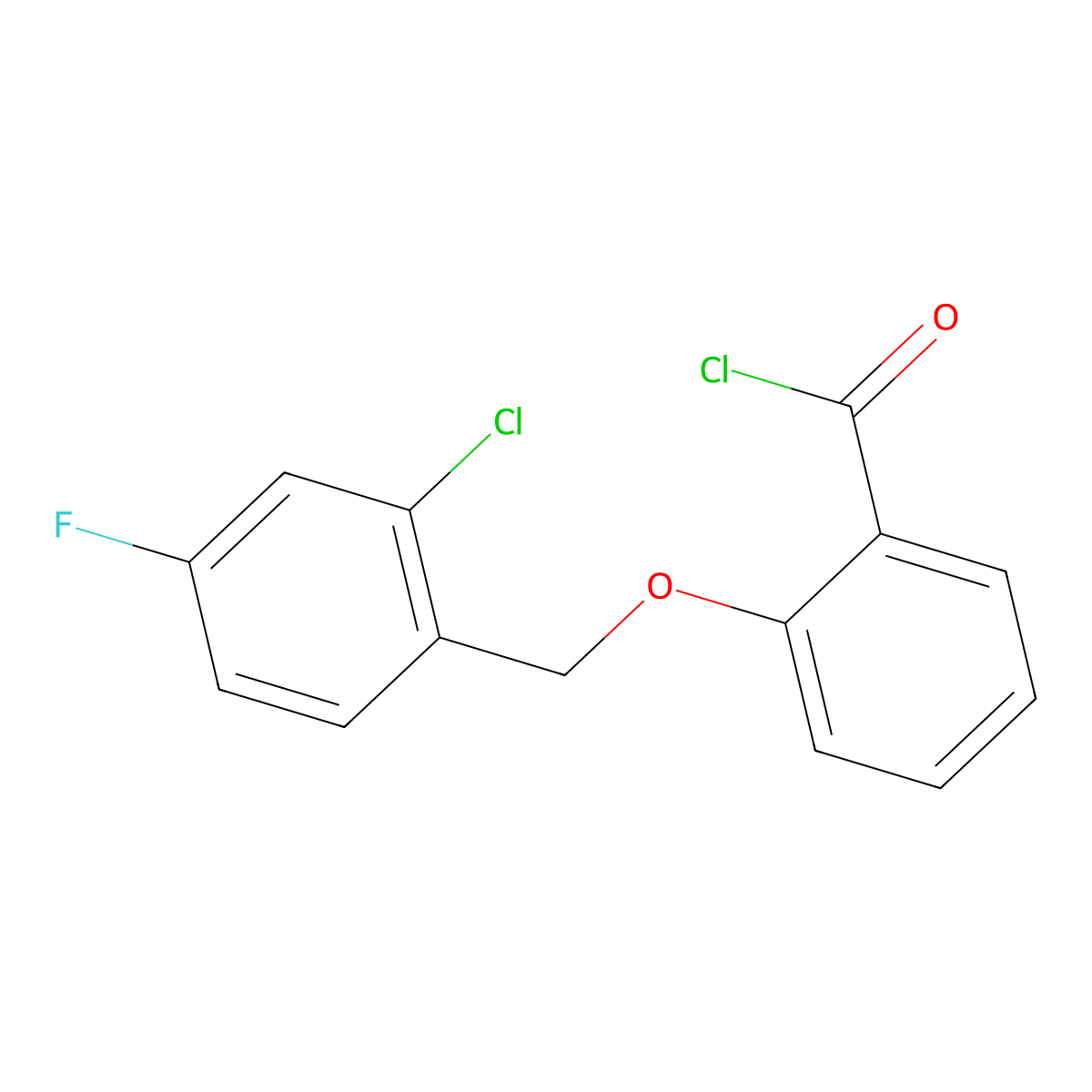 2-[(2-Chloro-4-fluorobenzyl)oxy]benzoyl chloride molecular structure, CAS 1160250-62-3