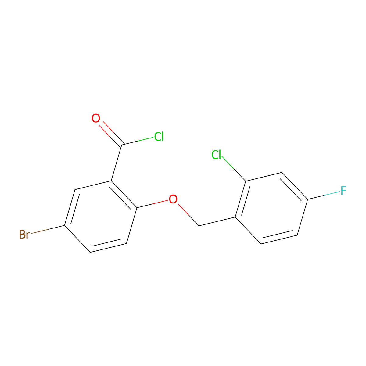 5-Bromo-2-[(2-chloro-4-fluorobenzyl)oxy]benzoyl chloride molecular structure, CAS 1160250-64-5