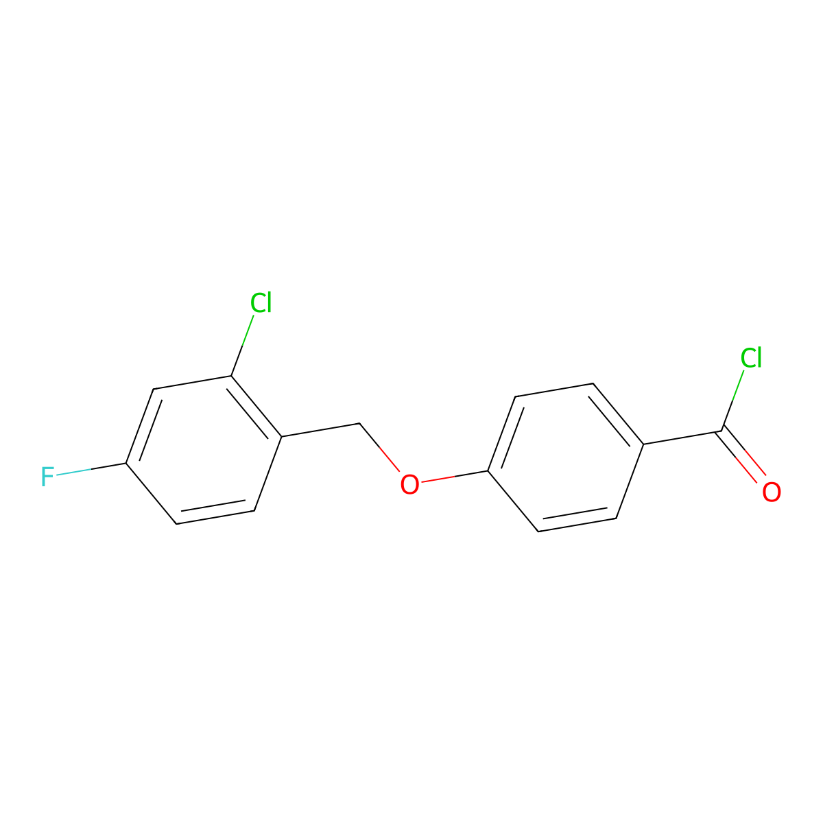 4-[(2-Chloro-4-fluorobenzyl)oxy]benzoyl chloride molecular structure, CAS 1160250-68-9