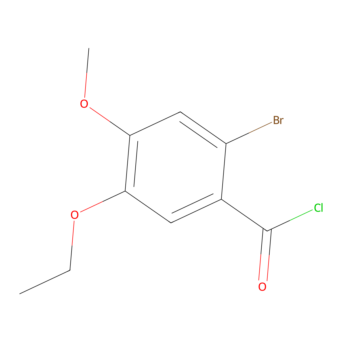 2-Bromo-5-ethoxy-4-methoxybenzoyl chloride molecular structure, CAS 1160250-72-5