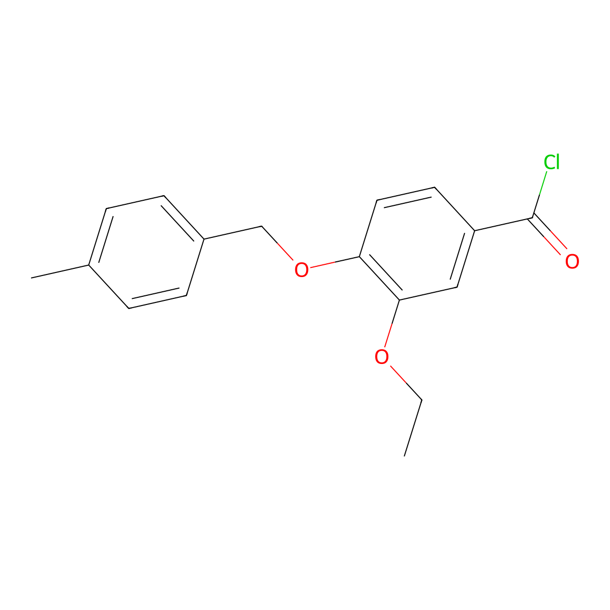 3-Ethoxy-4-[(4-methylbenzyl)oxy]benzoyl chloride molecular structure, CAS 1160250-78-1