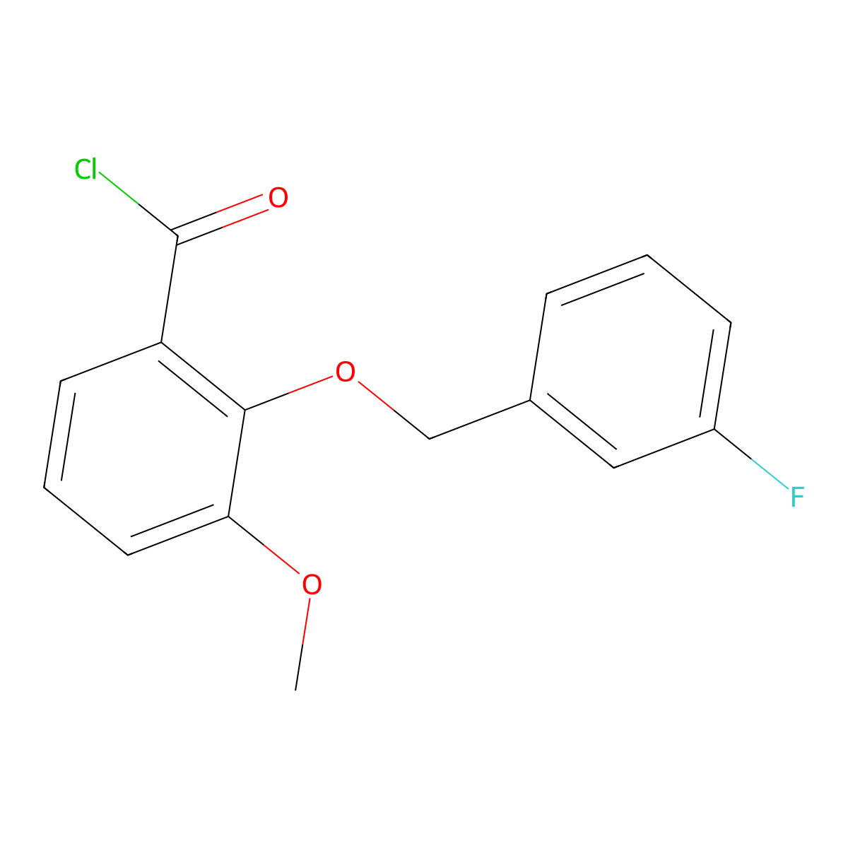 2-[(3-Fluorobenzyl)oxy]-3-methoxybenzoyl chloride molecular structure, CAS 1160250-80-5