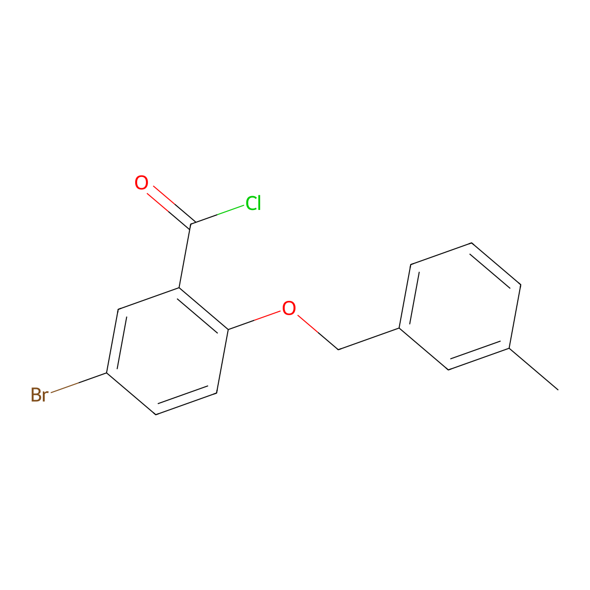 5-Bromo-2-[(3-methylbenzyl)oxy]benzoyl chloride molecular structure, CAS 1160250-99-6