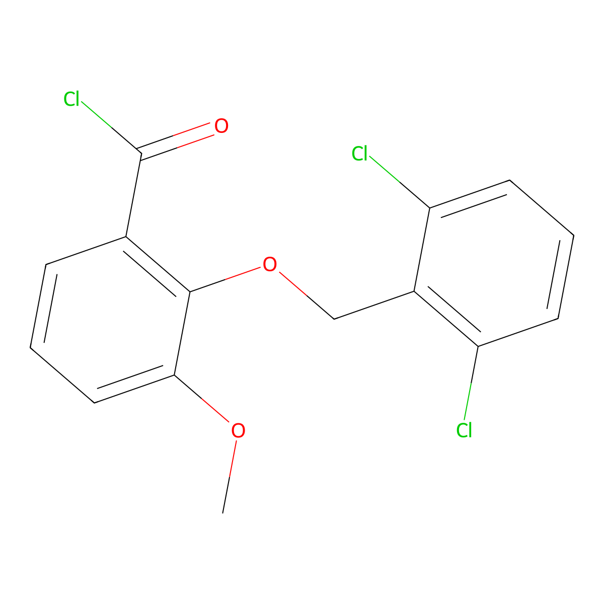 2-[(2,6-Dichlorobenzyl)oxy]-3-methoxybenzoyl chloride molecular structure, CAS 1160251-01-3