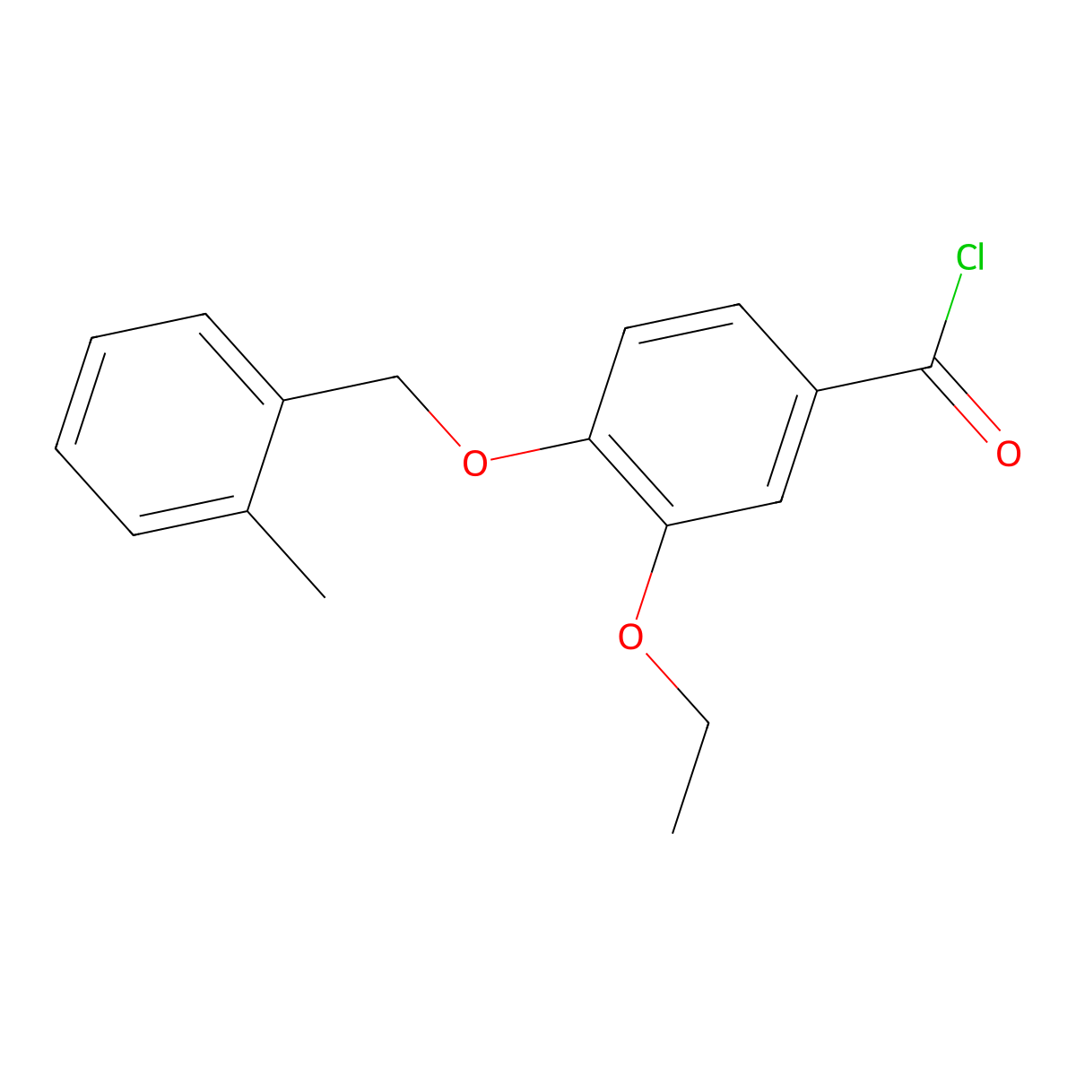3-Ethoxy-4-[(2-methylbenzyl)oxy]benzoyl chloride molecular structure, CAS 1160251-05-7