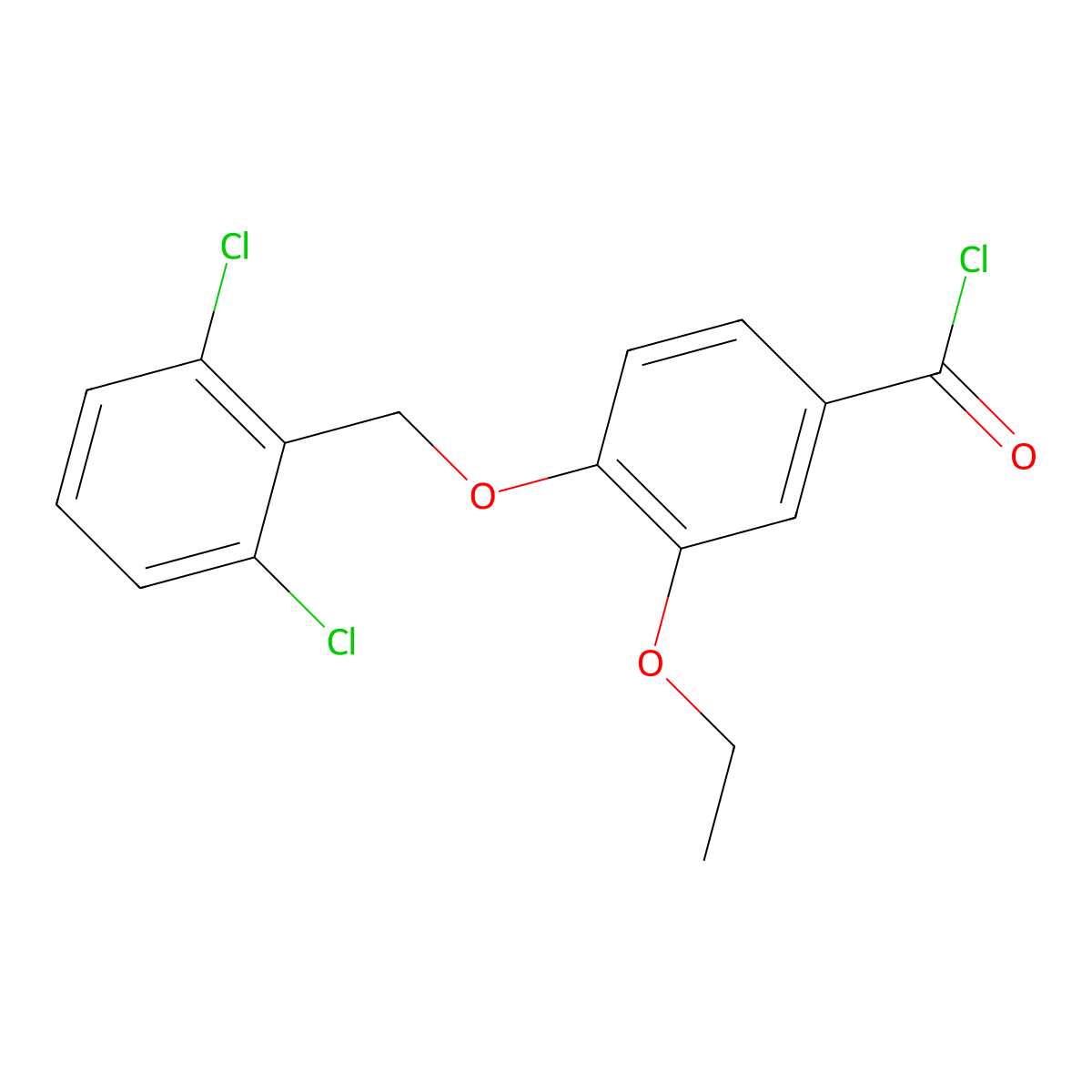 4-[(2,6-Dichlorobenzyl)oxy]-3-ethoxybenzoyl chloride molecular structure, CAS 1160251-07-9