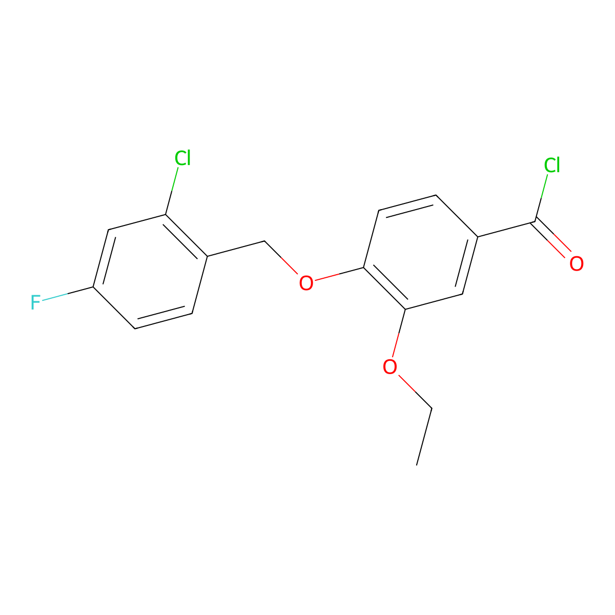 4-[(2-Chloro-4-fluorobenzyl)oxy]-3-ethoxybenzoyl chloride molecular structure, CAS 1160251-09-1