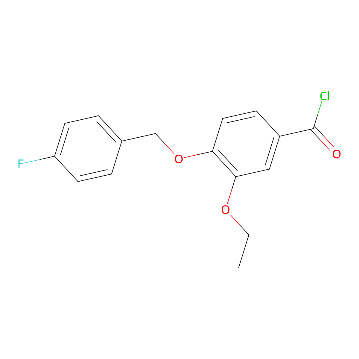 3-Ethoxy-4-[(4-fluorobenzyl)oxy]benzoyl chloride molecular structure, CAS 1160251-11-5