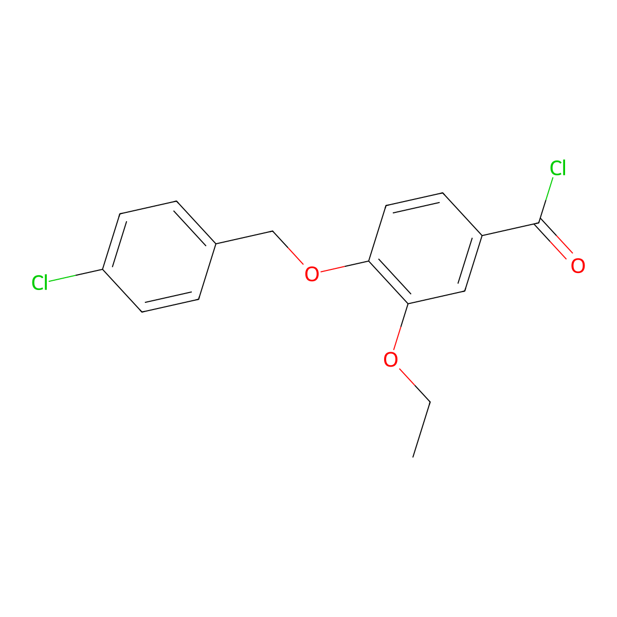 4-[(4-Chlorobenzyl)oxy]-3-ethoxybenzoyl chloride molecular structure, CAS 1160251-15-9