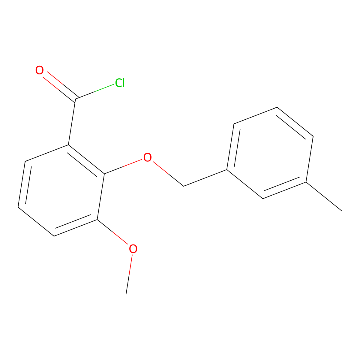 3-Methoxy-2-[(3-methylbenzyl)oxy]benzoyl chloride molecular structure, CAS 1160251-17-1