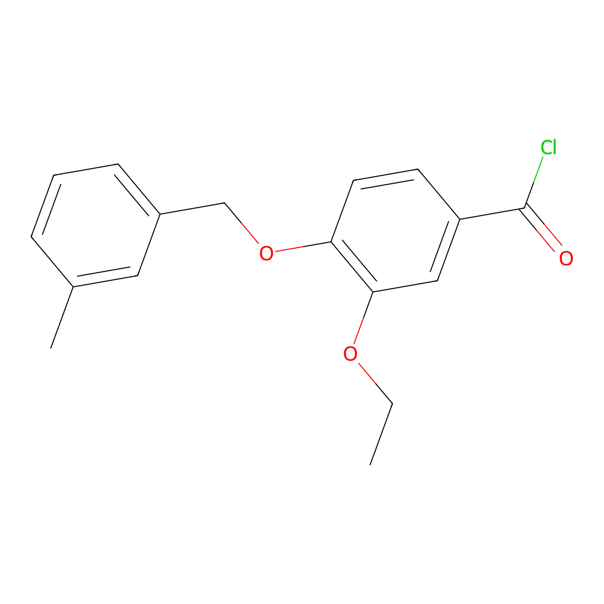 3-Ethoxy-4-[(3-methylbenzyl)oxy]benzoyl chloride molecular structure, CAS 1160251-19-3