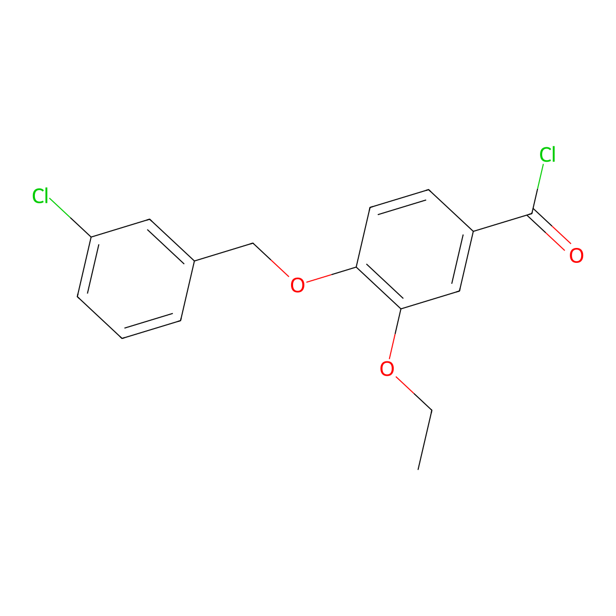 4-[(3-Chlorobenzyl)oxy]-3-ethoxybenzoyl chloride molecular structure, CAS 1160251-21-7