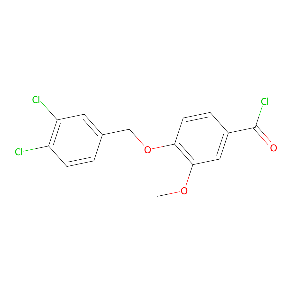 4-[(3,4-Dichlorobenzyl)oxy]-3-methoxybenzoyl chloride molecular structure, CAS 1160251-23-9