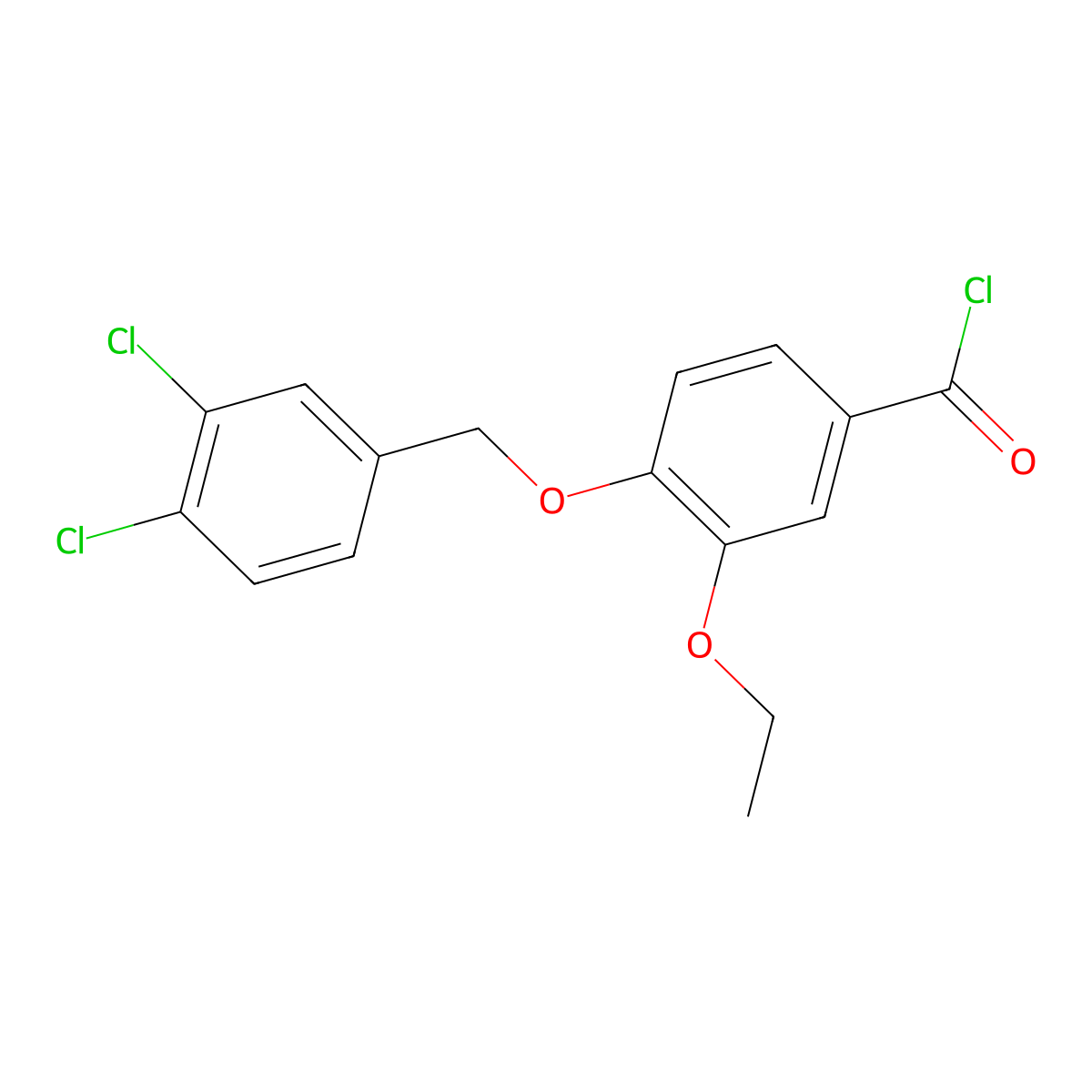 4-[(3,4-Dichlorobenzyl)oxy]-3-ethoxybenzoyl chloride molecular structure, CAS 1160251-29-5