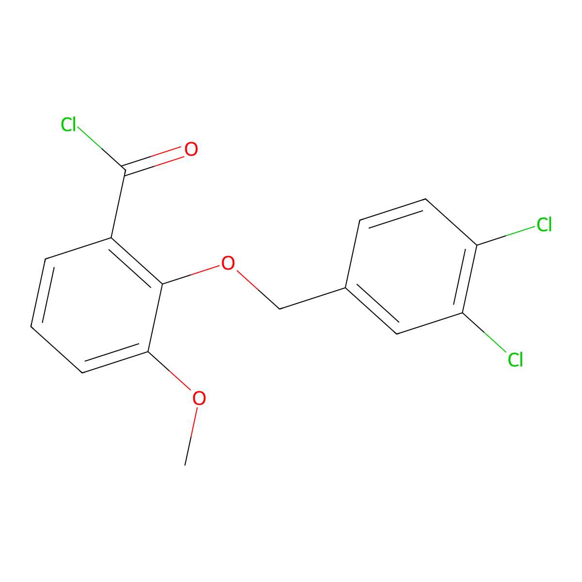 2-[(3,4-Dichlorobenzyl)oxy]-3-methoxybenzoyl chloride molecular structure, CAS 1160251-31-9