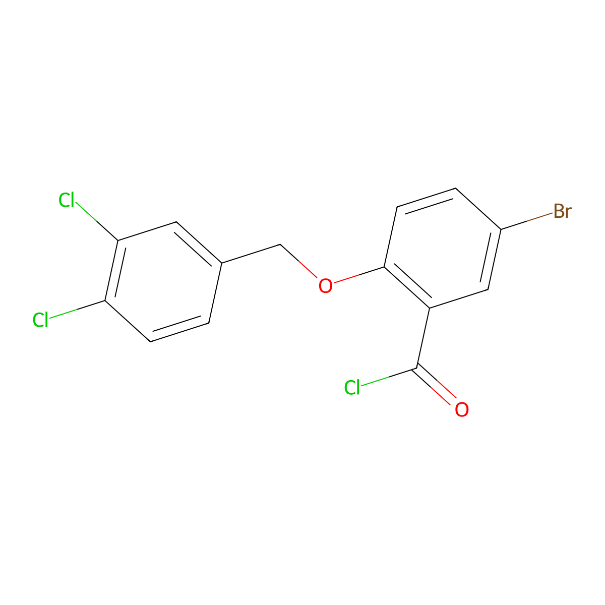 5-Bromo-2-[(3,4-dichlorobenzyl)oxy]benzoyl chloride molecular structure, CAS 1160251-33-1