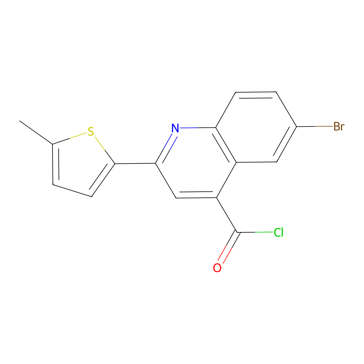 6-Bromo-2-(5-methyl-2-thienyl)quinoline-4-carbonyl chloride molecular structure, CAS 1160253-03-1