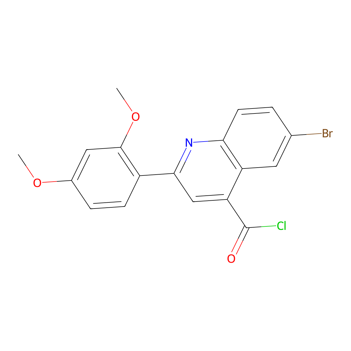 6-Bromo-2-(2,4-dimethoxyphenyl)quinoline-4-carbonyl chloride molecular structure, CAS 1160253-05-3