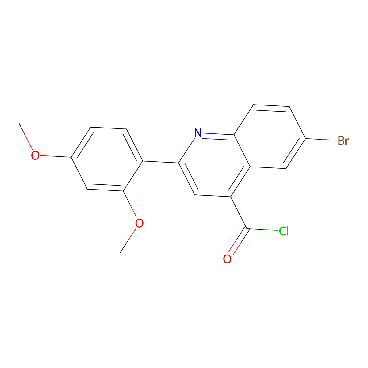 6-Bromo-2-(2,4-dimethoxyphenyl)quinoline-4-carbonyl chloride molecular structure, CAS 1160253-05-3