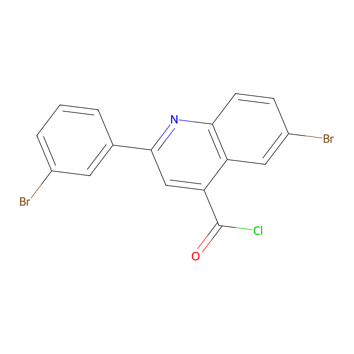 6-Bromo-2-(3-bromophenyl)quinoline-4-carbonyl chloride molecular structure, CAS 1160253-07-5
