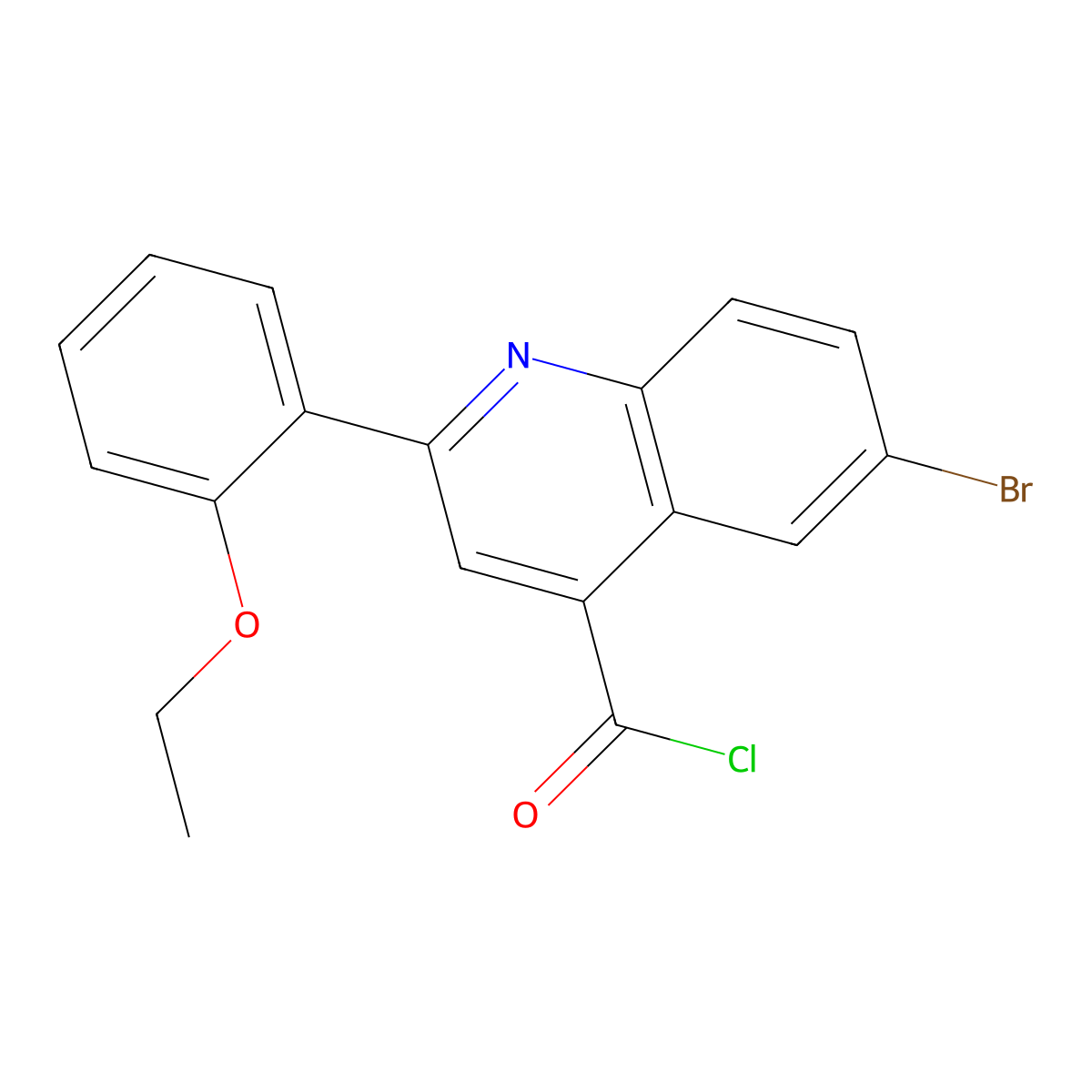 6-Bromo-2-(2-ethoxyphenyl)quinoline-4-carbonyl chloride molecular structure, CAS 1160253-09-7