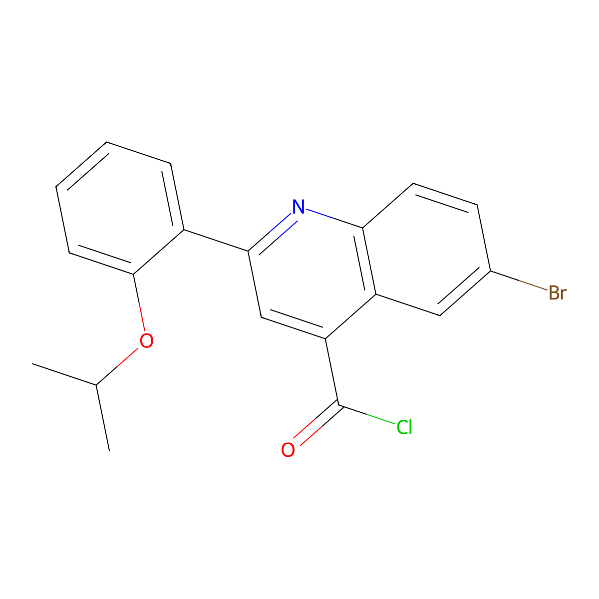 6-Bromo-2-(2-isopropoxyphenyl)quinoline-4-carbonyl chloride molecular structure, CAS 1160253-11-1