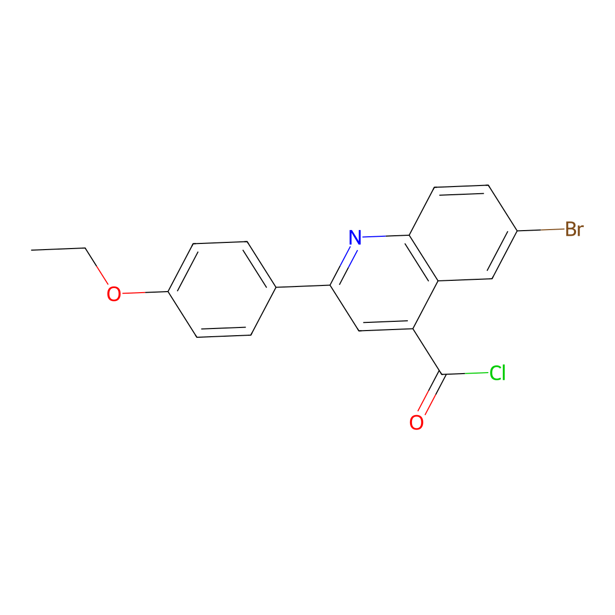 6-Bromo-2-(4-ethoxyphenyl)quinoline-4-carbonyl chloride molecular structure, CAS 1160253-15-5