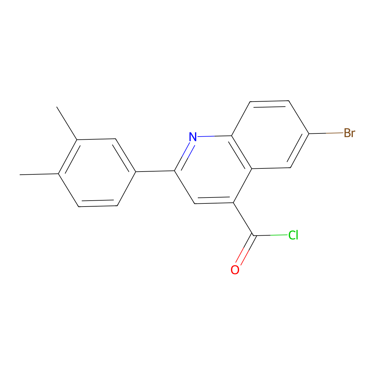 6-Bromo-2-(3,4-dimethylphenyl)quinoline-4-carbonyl chloride molecular structure, CAS 1160253-17-7