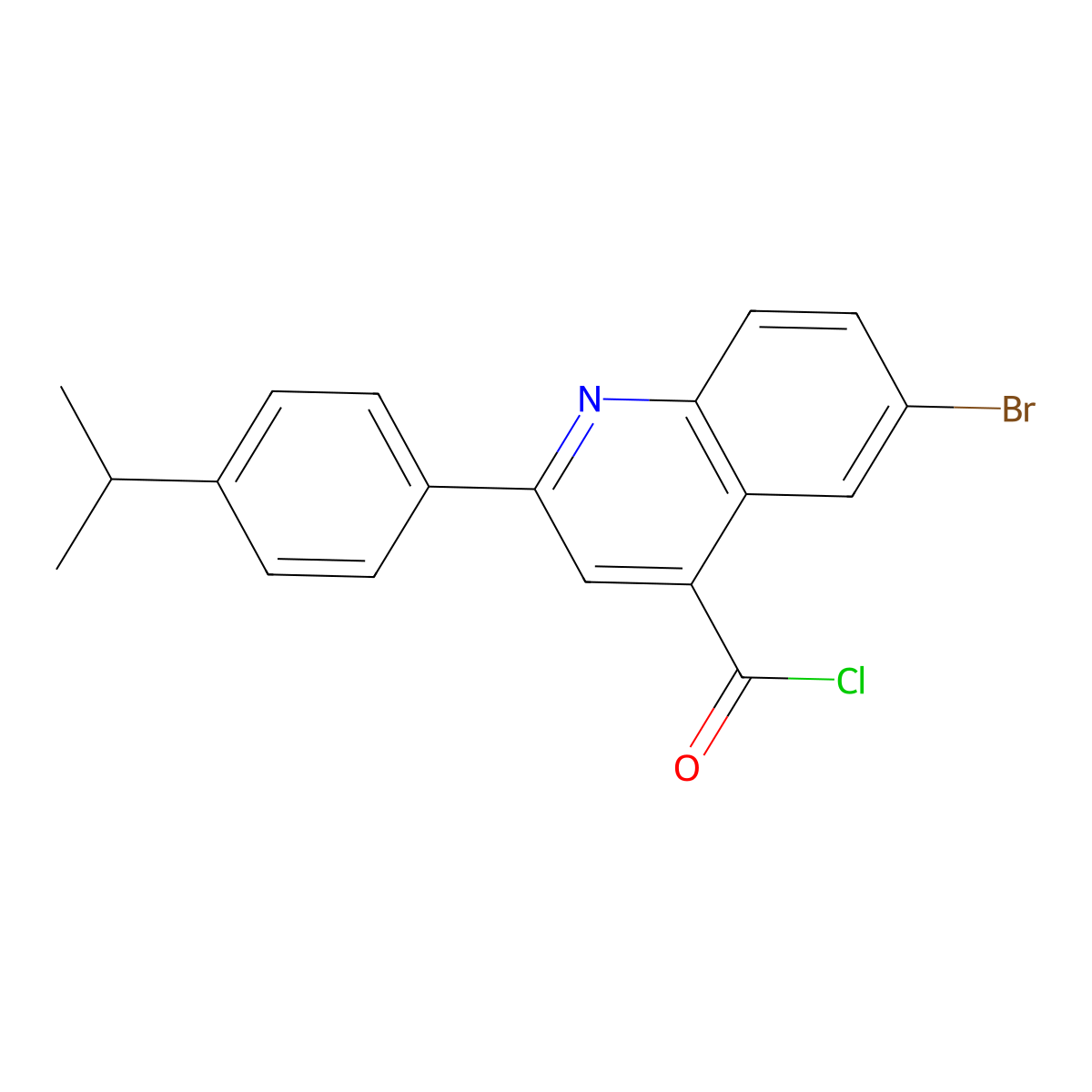 6-Bromo-2-(4-isopropylphenyl)quinoline-4-carbonyl chloride molecular structure, CAS 1160253-19-9