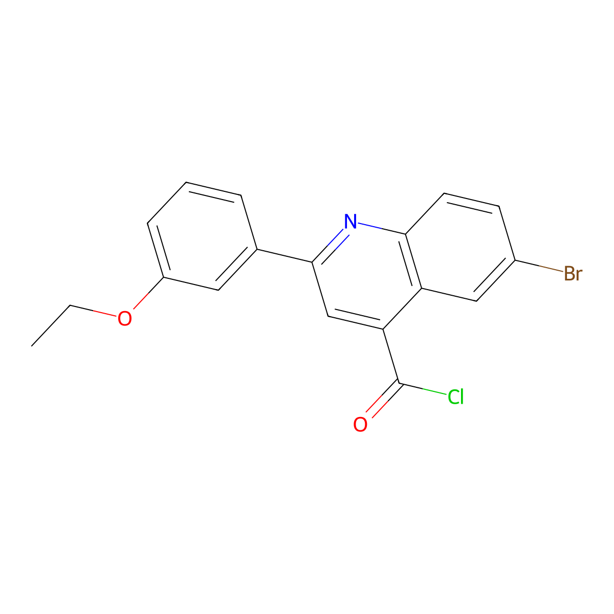 6-Bromo-2-(3-ethoxyphenyl)quinoline-4-carbonyl chloride molecular structure, CAS 1160253-21-3
