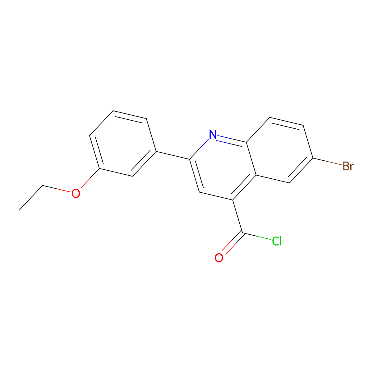 6-Bromo-2-(3-ethoxyphenyl)quinoline-4-carbonyl chloride molecular structure, CAS 1160253-21-3