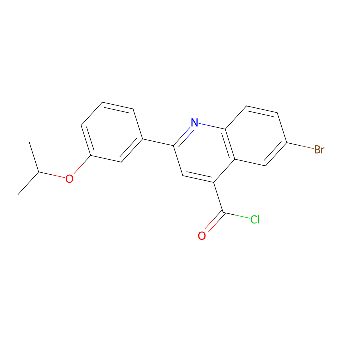 6-Bromo-2-(3-isopropoxyphenyl)quinoline-4-carbonyl chloride molecular structure, CAS 1160253-23-5