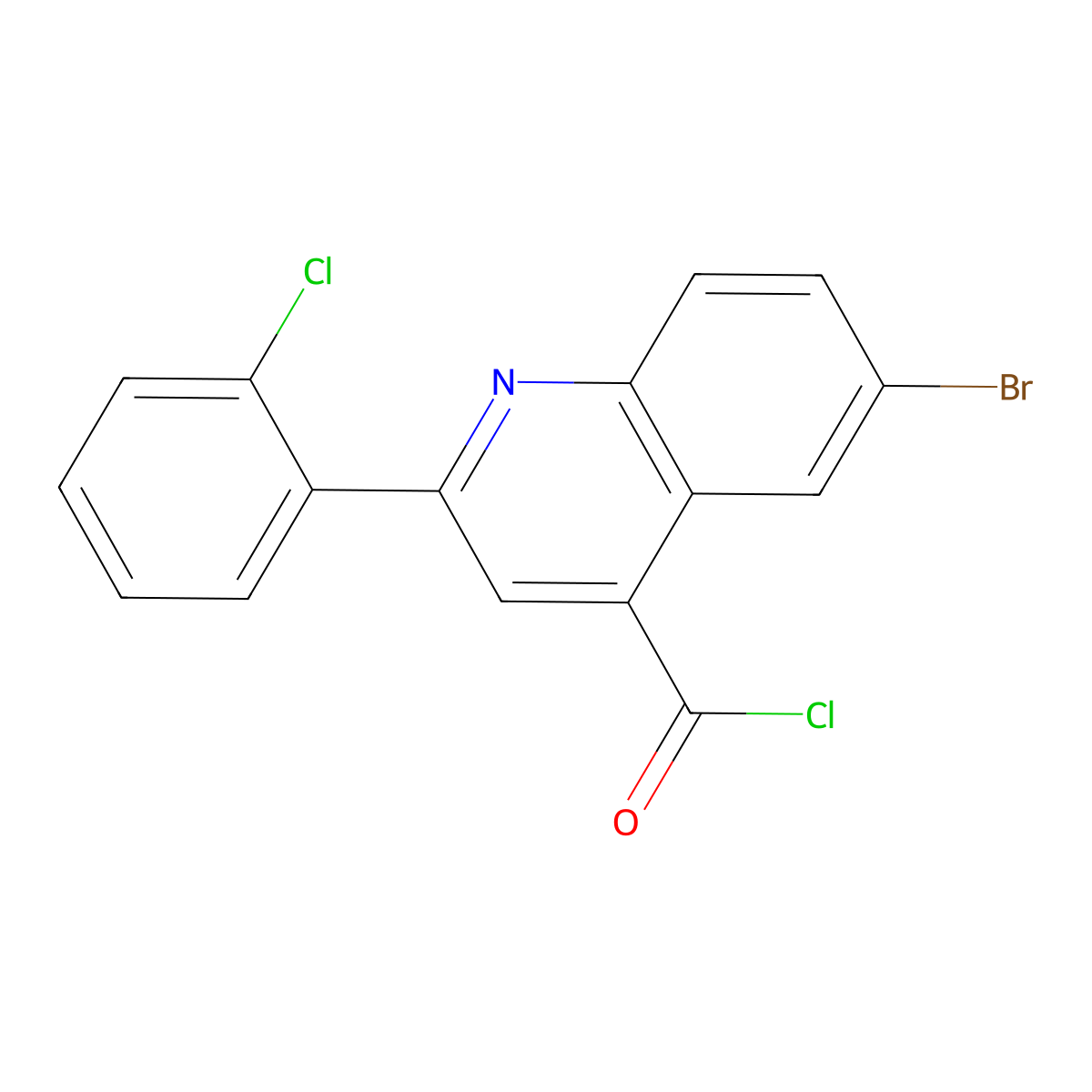 6-Bromo-2-(2-chlorophenyl)quinoline-4-carbonyl chloride molecular structure, CAS 1160253-25-7