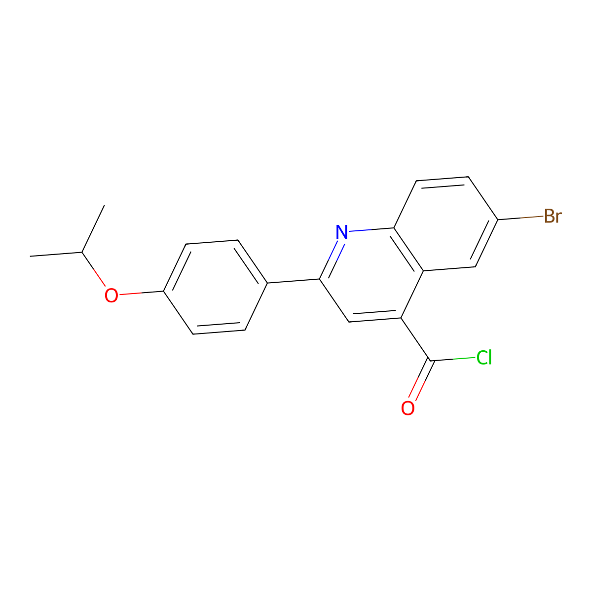 6-Bromo-2-(4-isopropoxyphenyl)quinoline-4-carbonyl chloride molecular structure, CAS 1160253-27-9