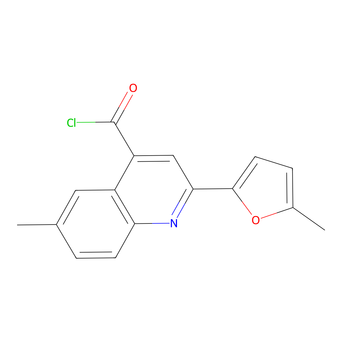 6-Methyl-2-(5-methyl-2-furyl)quinoline-4-carbonyl chloride molecular structure, CAS 1160253-31-5