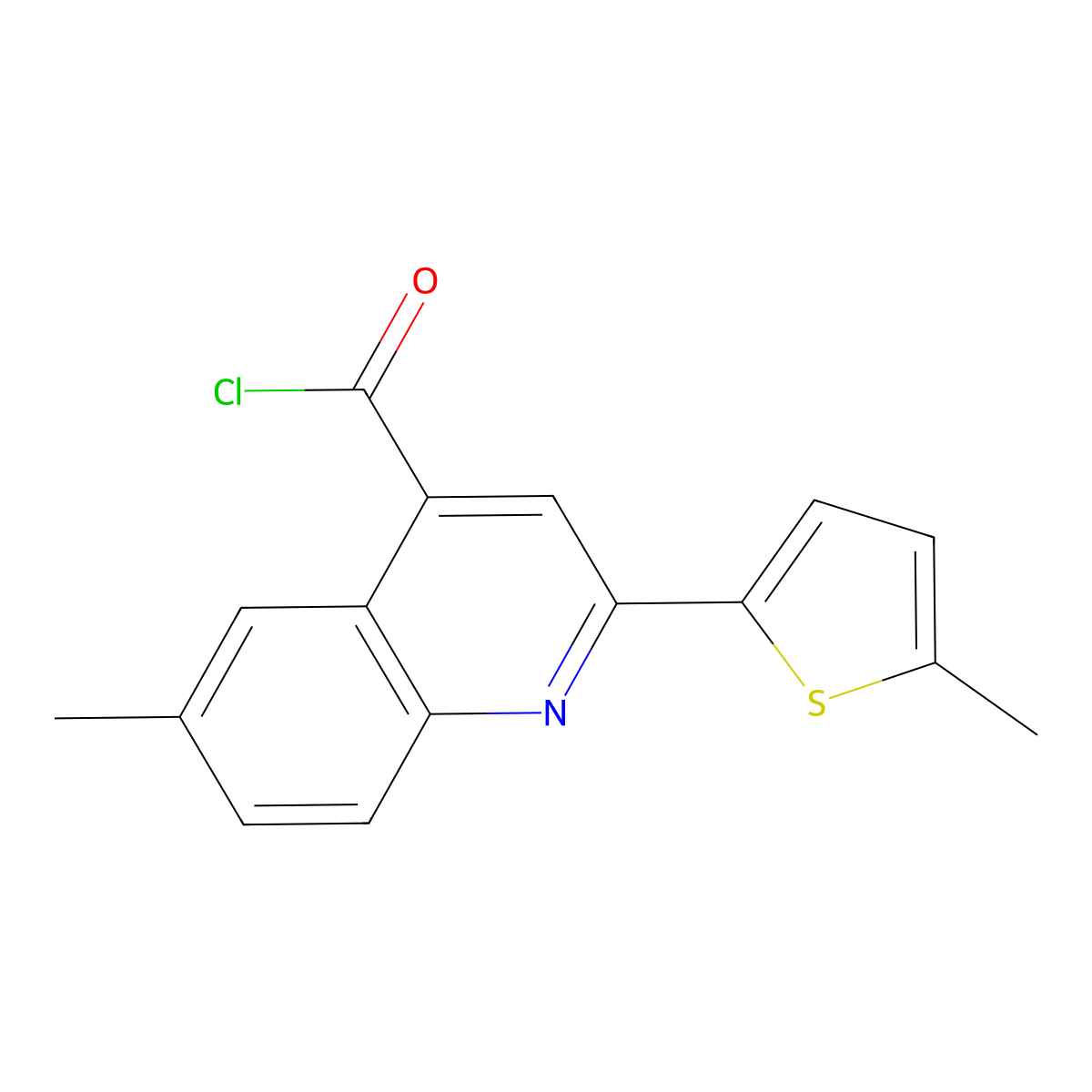 6-Methyl-2-(5-methyl-2-thienyl)quinoline-4-carbonyl chloride molecular structure, CAS 1160253-33-7