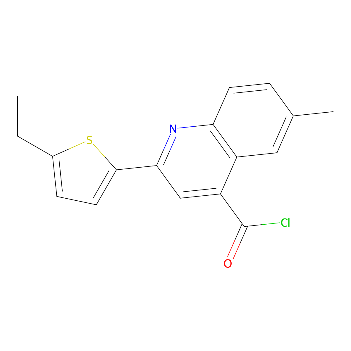 2-(5-Ethyl-2-thienyl)-6-methylquinoline-4-carbonyl chloride molecular structure, CAS 1160253-35-9