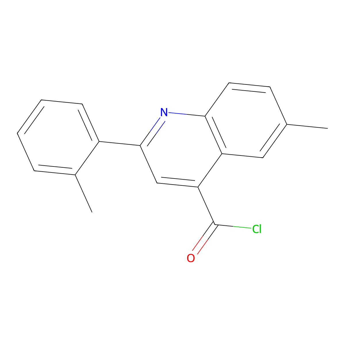 6-Methyl-2-(2-methylphenyl)quinoline-4-carbonyl chloride molecular structure, CAS 1160253-39-3