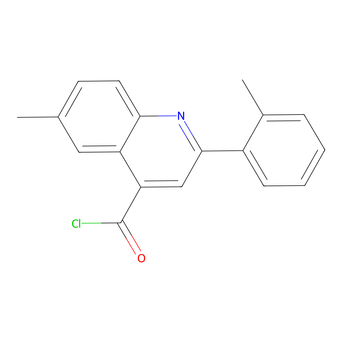 6-Methyl-2-(2-methylphenyl)quinoline-4-carbonyl chloride molecular structure, CAS 1160253-39-3