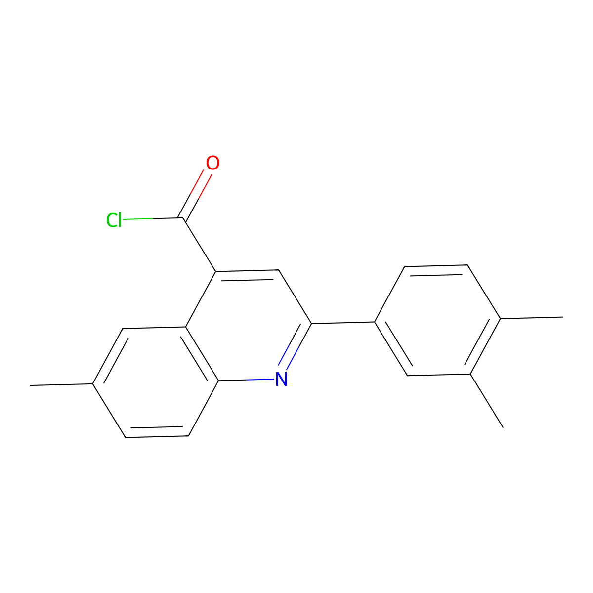 2-(3,4-Dimethylphenyl)-6-methylquinoline-4-carbonyl chloride molecular structure, CAS 1160253-47-3