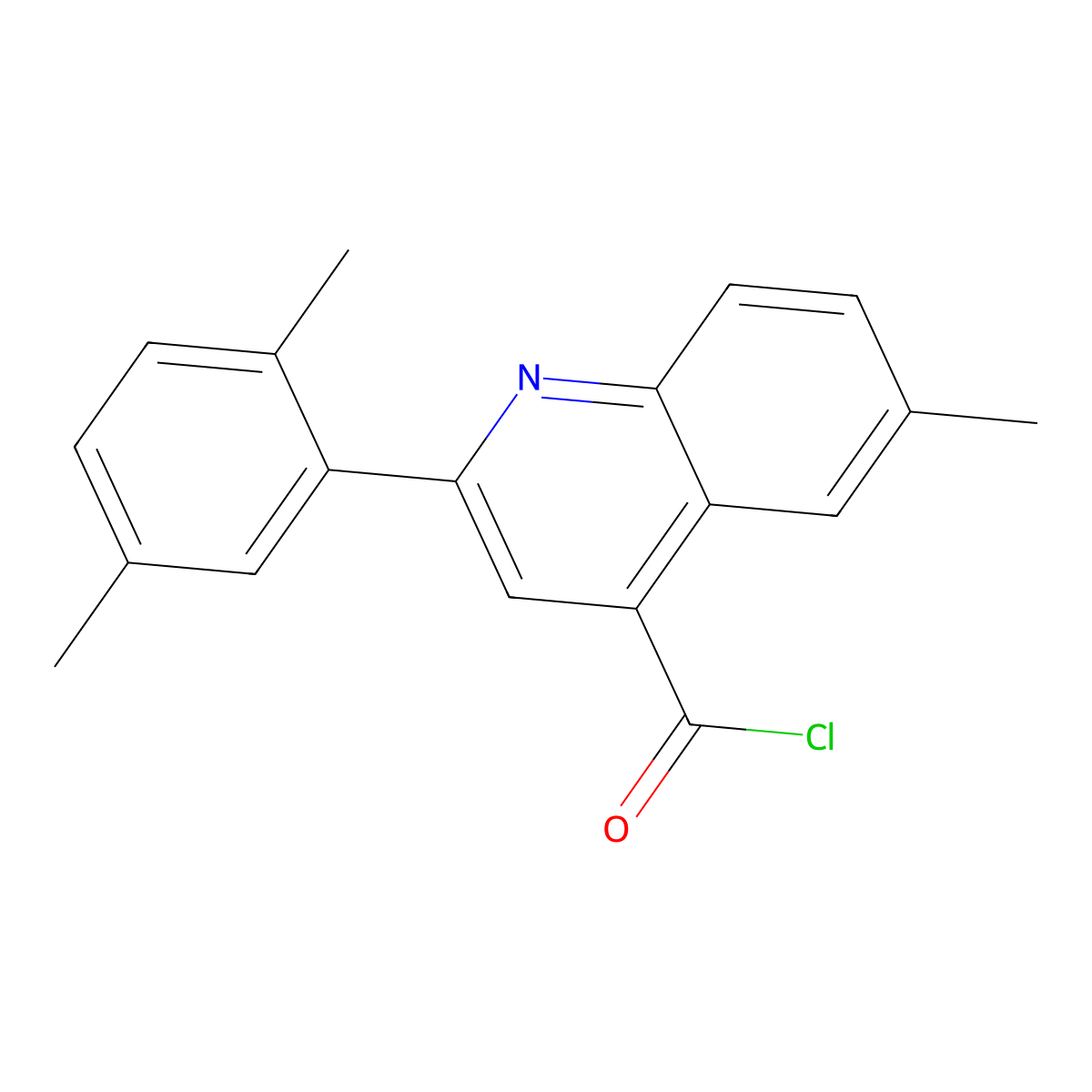 2-(2,5-Dimethylphenyl)-6-methylquinoline-4-carbonyl chloride molecular structure, CAS 1160253-49-5