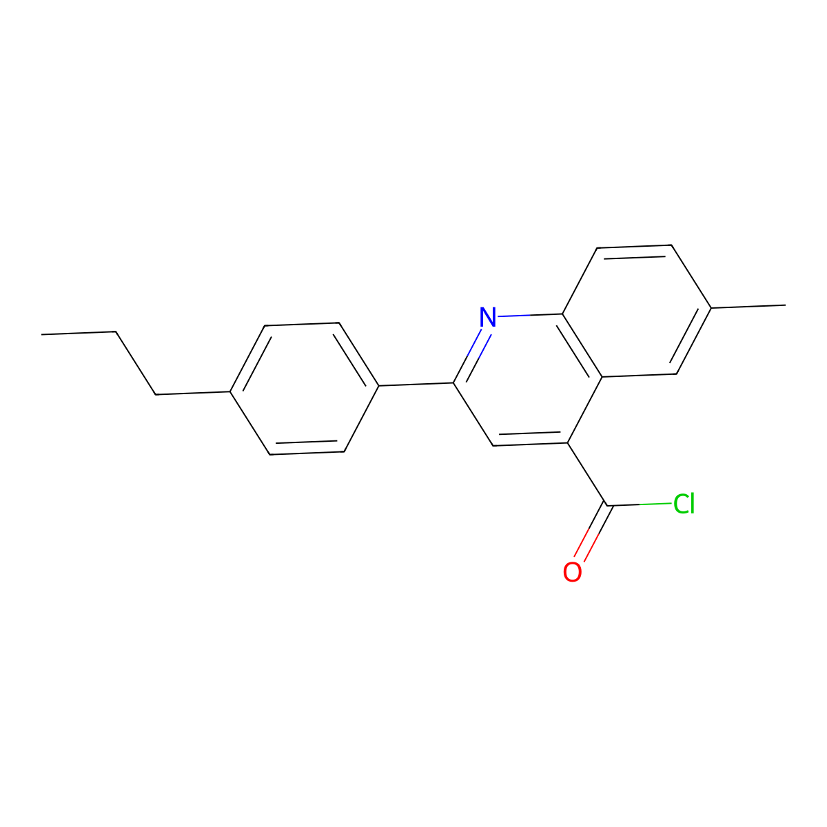 6-Methyl-2-(4-propylphenyl)quinoline-4-carbonyl chloride molecular structure, CAS 1160253-53-1