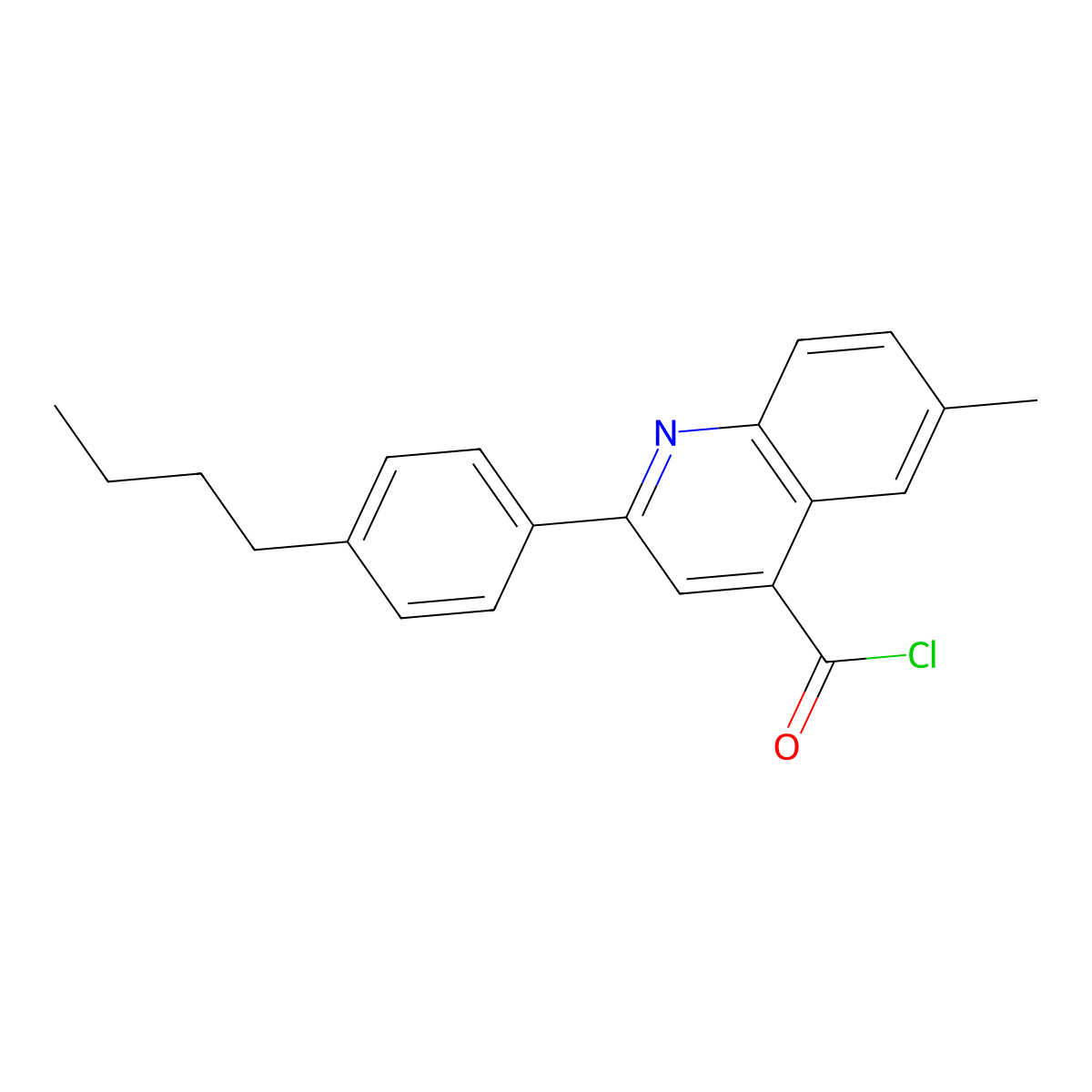 2-(4-Butylphenyl)-6-methylquinoline-4-carbonyl chloride molecular structure, CAS 1160253-57-5