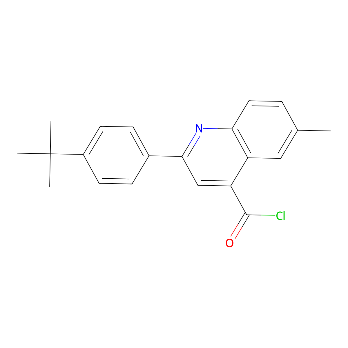 2-(4-Tert-butylphenyl)-6-methylquinoline-4-carbonyl chloride molecular structure, CAS 1160253-61-1