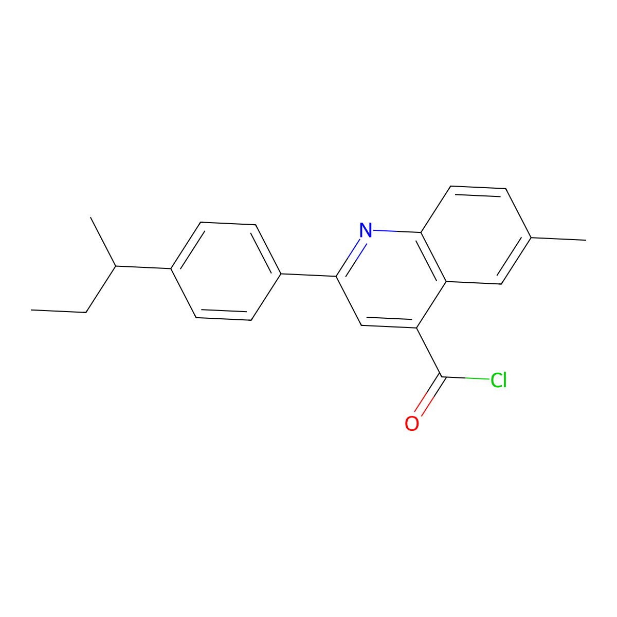 2-(4-Sec-butylphenyl)-6-methylquinoline-4-carbonyl chloride molecular structure, CAS 1160253-63-3