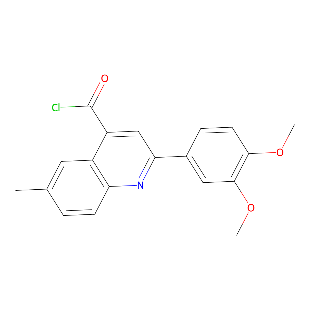 2-(3,4-Dimethoxyphenyl)-6-methylquinoline-4-carbonyl chloride molecular structure, CAS 1160253-77-9