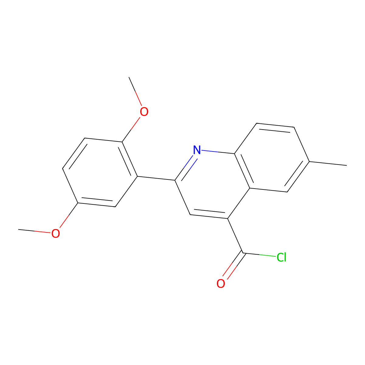2-(2,5-Dimethoxyphenyl)-6-methylquinoline-4-carbonyl chloride molecular structure, CAS 1160253-79-1