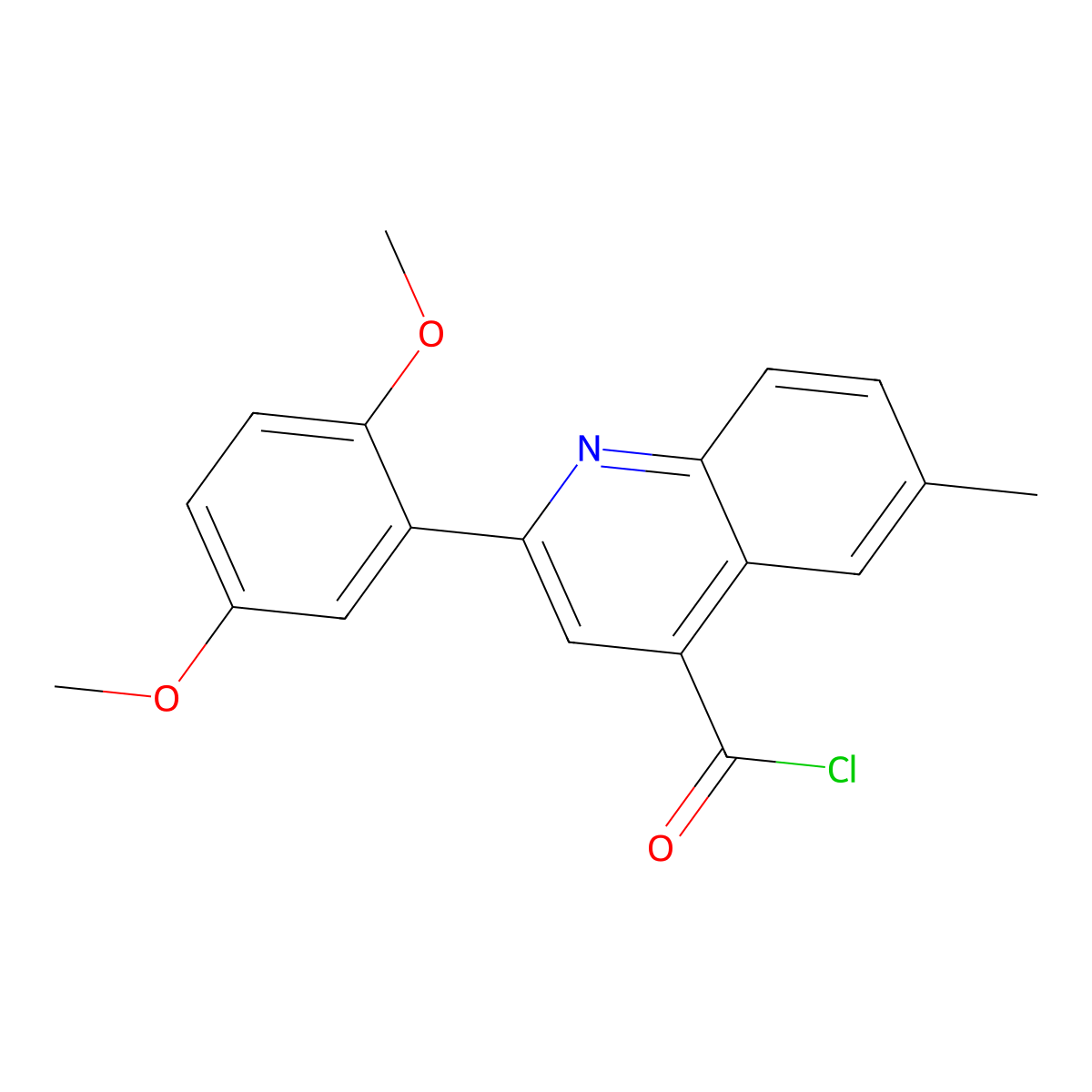 2-(2,5-Dimethoxyphenyl)-6-methylquinoline-4-carbonyl chloride molecular structure, CAS 1160253-79-1